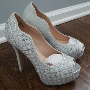 Studded silver heels!!!